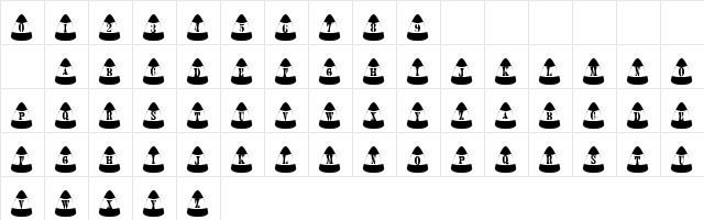 101! Kandy Korn Regular  glyph index