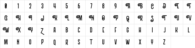 Northern Demo Version Regular  glyph index