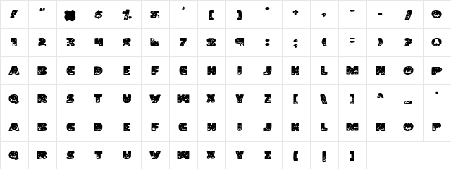 Land Shark Regular  glyph index