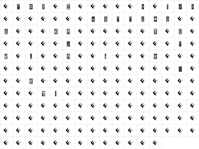 CallNineS-NegativExp Regular  glyph index