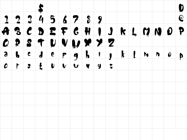 Umbridge Con Demo Regular  glyph index