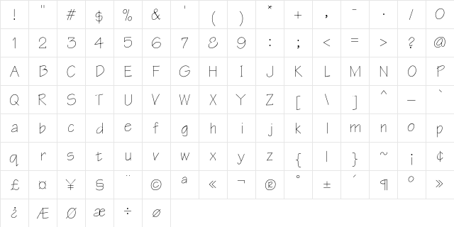 Architect Regular  glyph index