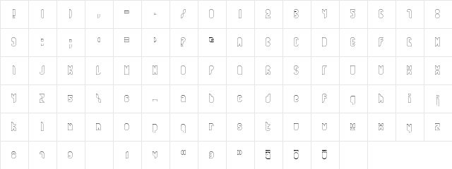 Bath BlackOutline  glyph index