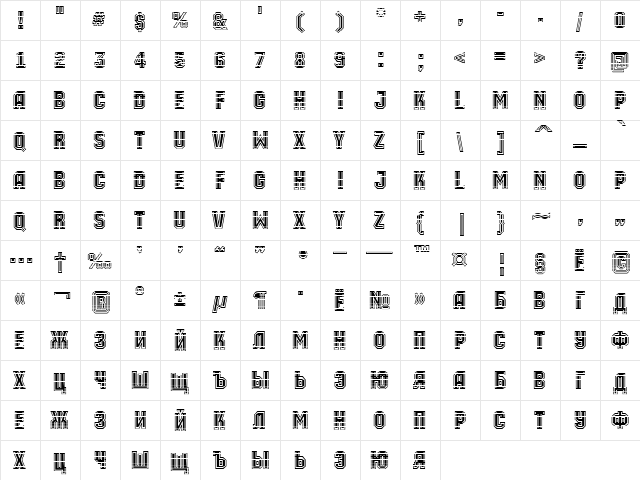 a_MachinaOrtoMltGr Bold  glyph index