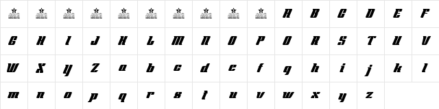 Secret Agent Personal Use Regular  glyph index