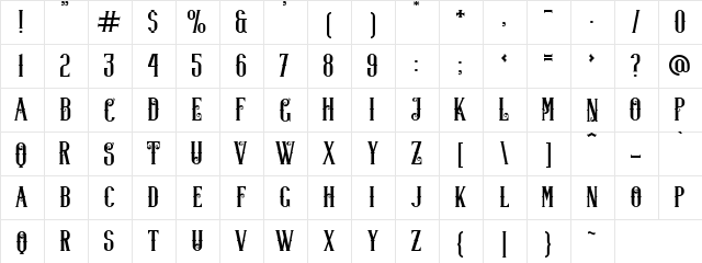 Lifer Regular  glyph index