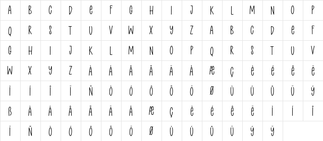 Courtside Demo Regular  glyph index
