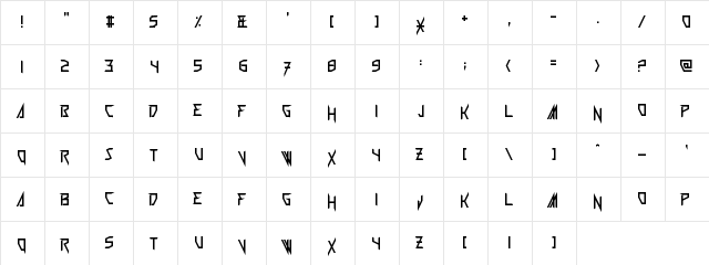 Wickermanor Regular  glyph index