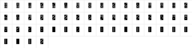 Dominoes Regular  glyph index