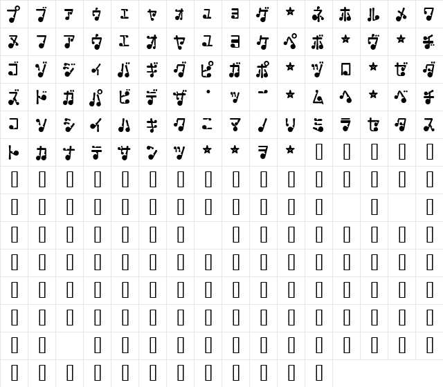 LivingToys Regular  glyph index