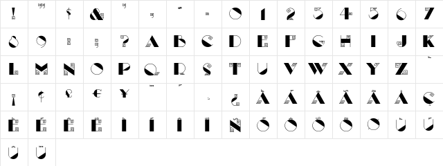 Labyrinth Regular  glyph index