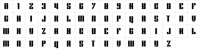 Peng Chau Nights Regular  glyph index