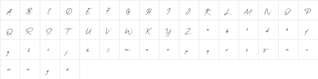QonitaSignature Regular  glyph index
