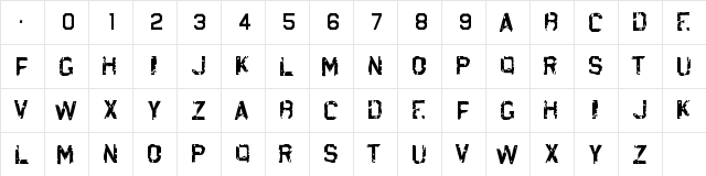 Brrb Rloadt. Regular  glyph index