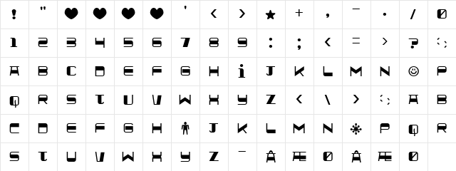 Quickometer Regular  glyph index
