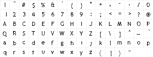 PajamaPants Medium  glyph index