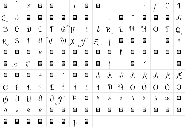 CZECH tales Demo  glyph index