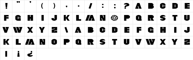 SF Fortune Wheel Exp Regular  glyph index