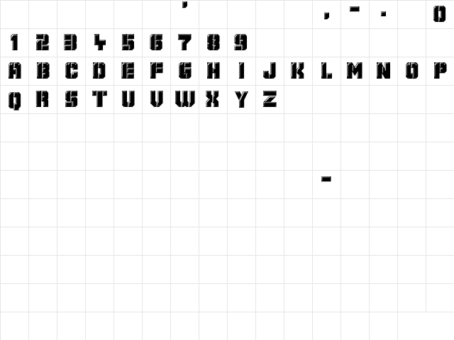 Mechanical Animals Regular  glyph index