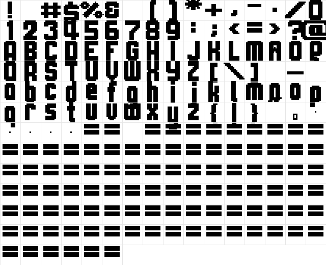 00Heretix Bold  glyph index