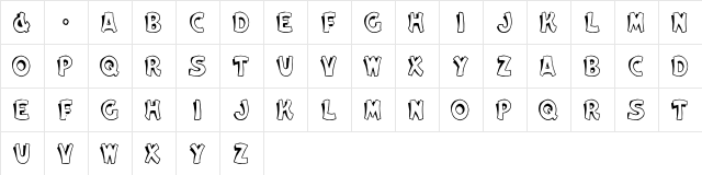 LHF Burbank Regular  glyph index