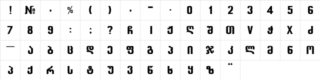 BalavMtavr Regular  glyph index