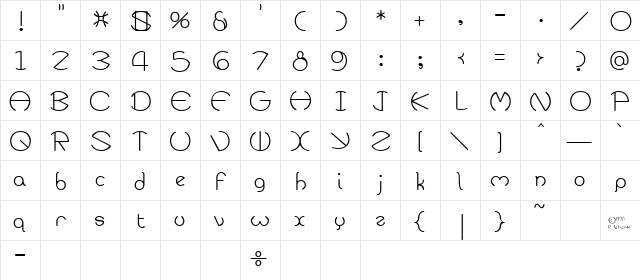 ZirkleOne Regular  glyph index