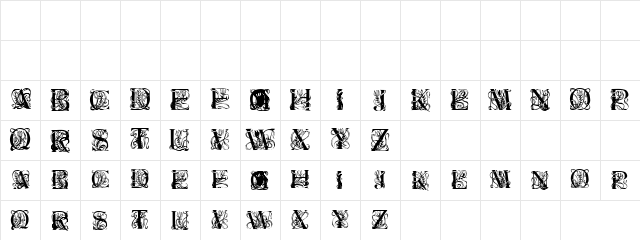 Celtic Forest Regular  glyph index
