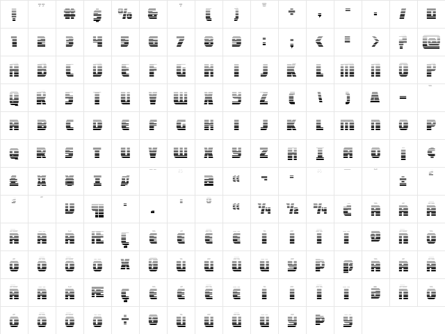 Camp Justice Gradient Regular  glyph index
