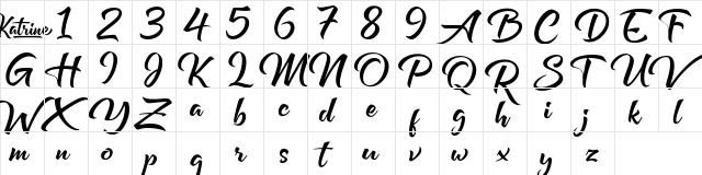 Katrine Regular  glyph index