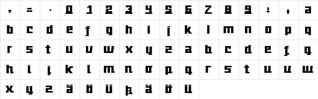 technikus Regular  glyph index