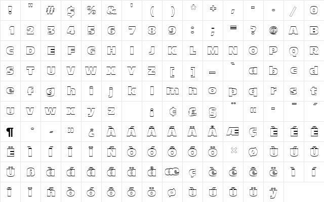 AntiqueOliTComOu1 Regular  glyph index