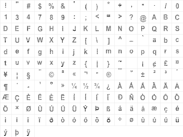 Corner Becker Normal  glyph index