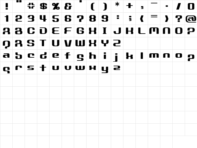 D3 Globalism Regular  glyph index