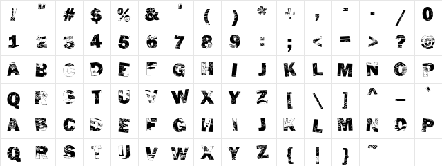 CK Postman Regular  glyph index