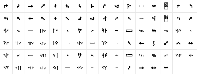 Roadgeek 2005 Arrows 1 Regular  glyph index