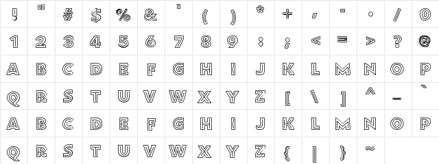 FlatBreadInline Medium  glyph index
