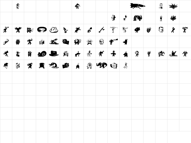 BigCheeseDark Regular  glyph index