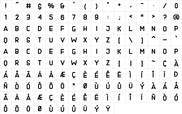 Matrouh Regular  glyph index
