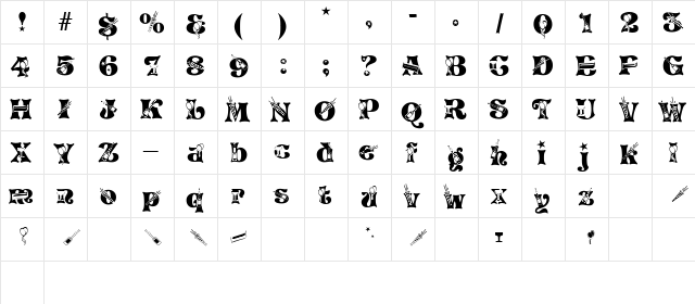 NEWYEARS Regular  glyph index