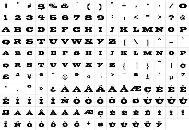 Giorgio-Normal Regular  glyph index