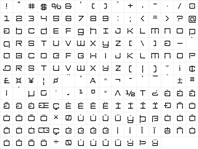 Colony Marines Laser Regular  glyph index