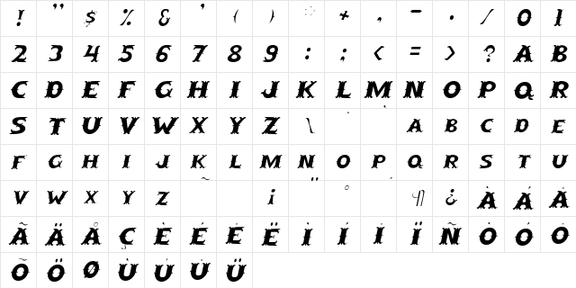 CowpokeSCapsSSK Italic  glyph index