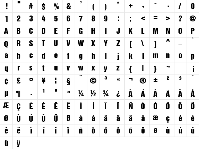 Switzerland Inserat Plain  glyph index
