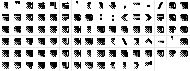 Fleshy Spare Regular  glyph index
