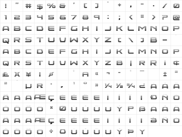 Neutron Dance Gradient Regular  glyph index