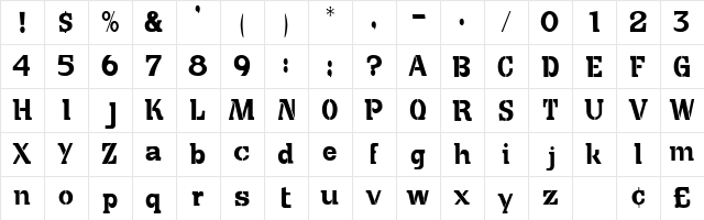 Cute Crate Display SSi Regular  glyph index