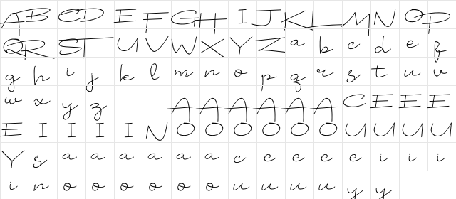 Badrudin Script Regular  glyph index