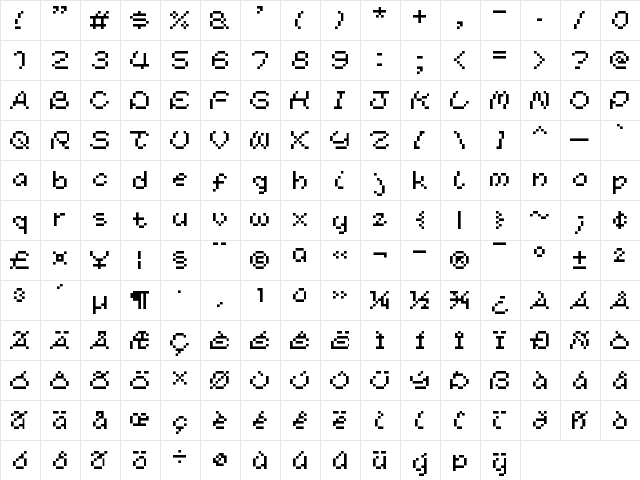 Princess Saves You Regular  glyph index
