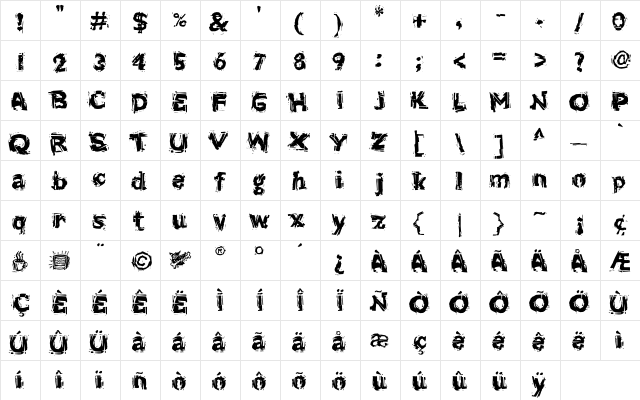 Havoc Regular  glyph index